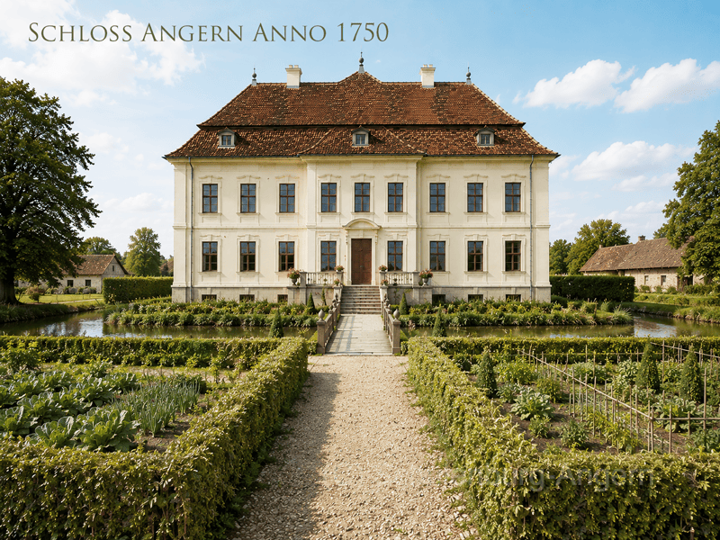 Schloss Angern Gartenseite um 1750